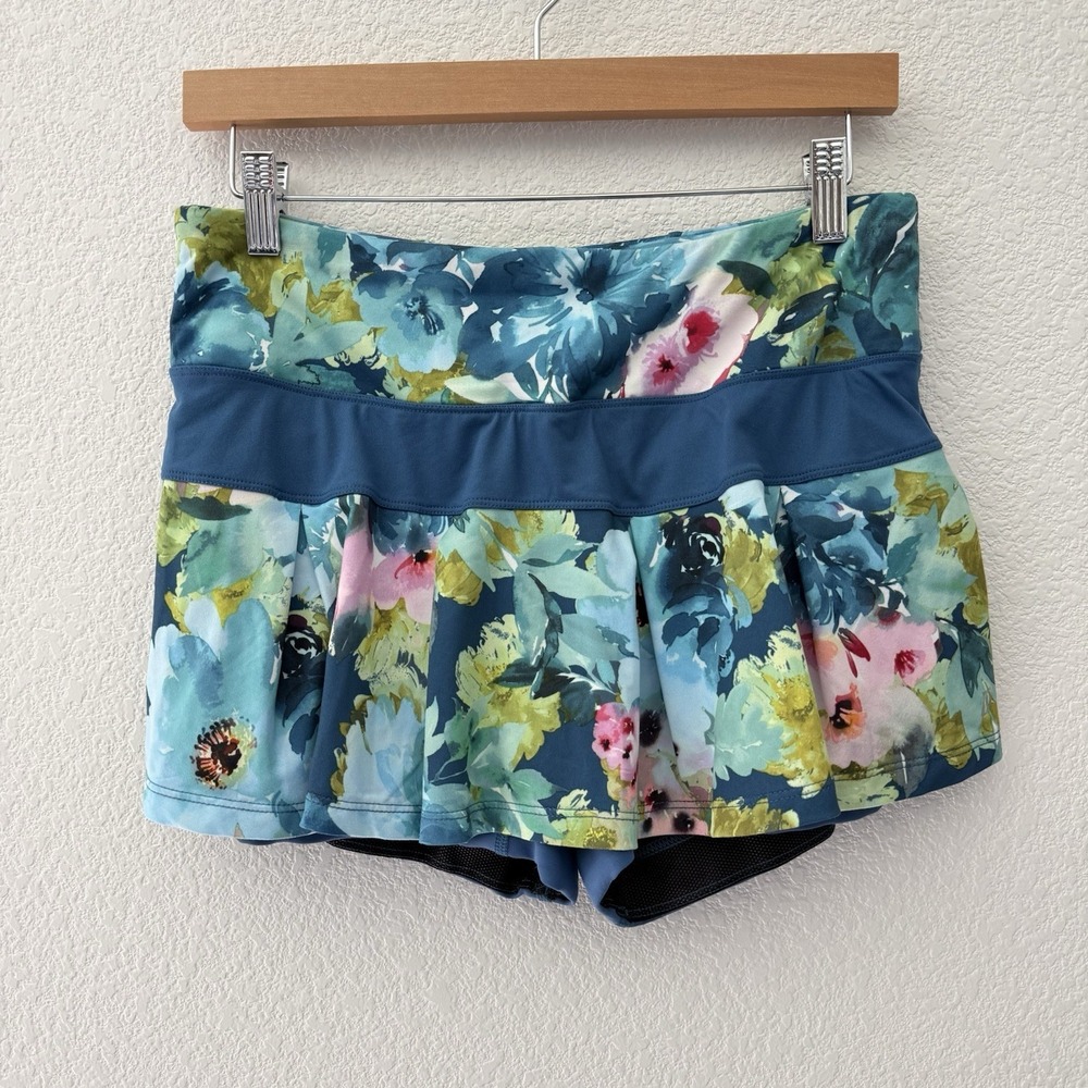 Skirt Sports Lioness Skort Womens M Blue Multicolor Floral Pickleball Tennis